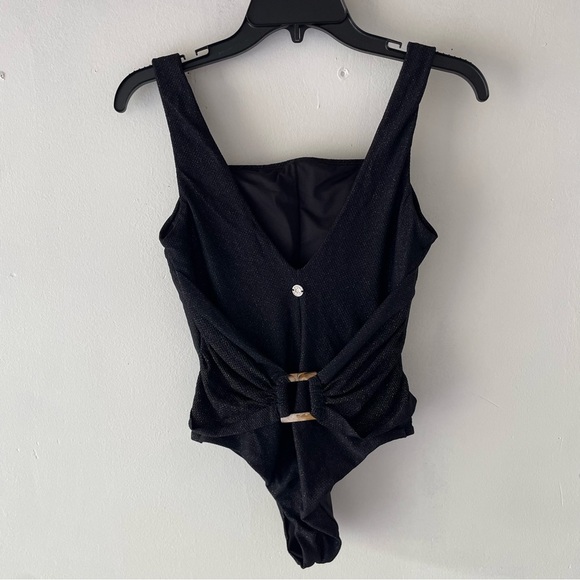 New! Leonisa shapeware sculpting belted black one piece swimsuit 37780 - Picture 2 of 8